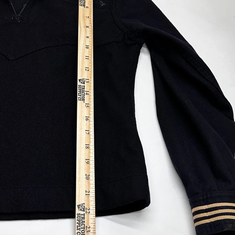 Vintage possibly WWll Navy Blue wool undress jumper Sailor size small (B7)‎